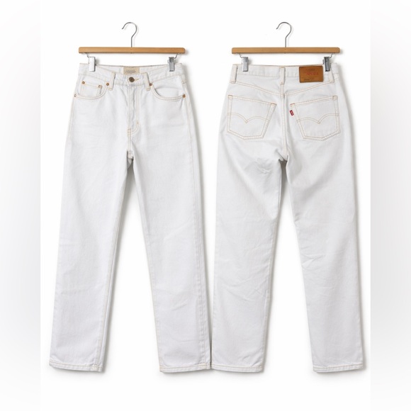 Levi's Denim - Levi’s Premium 501 White Wash Jeans 25x30 Straight Leg Big E Vintage 90s Denim